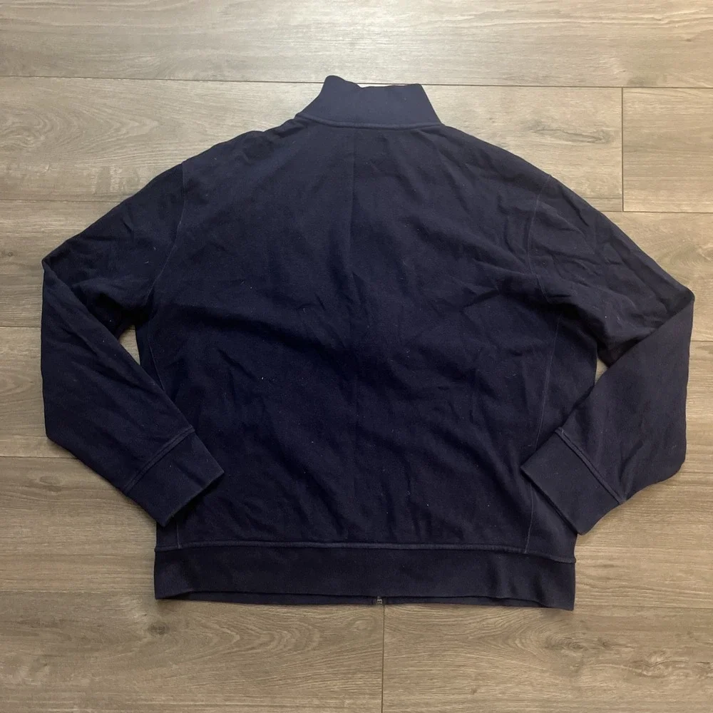 Polo Ralph Lauren Mens 2XL Full Zip Big Pony Knit Sweater Blue